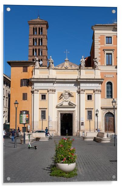 San Silvestro in Capite in Rome Acrylic by Artur Bogacki