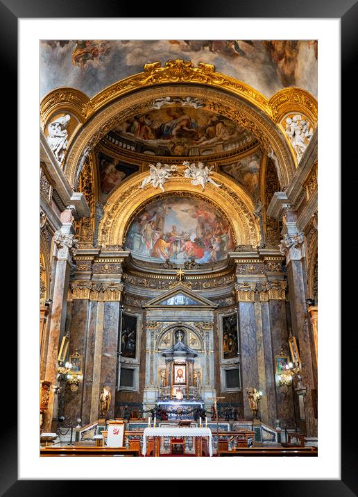 High Altar in San Silvestro in Capite Church Framed Mounted Print by Artur Bogacki