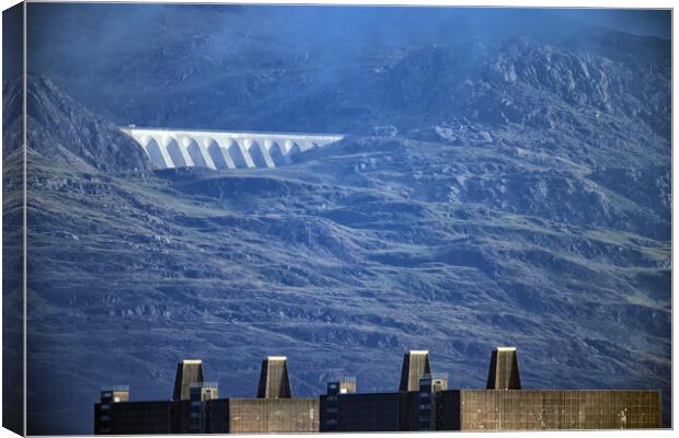 Stwlan dam & Trawsfynydd Power Station Canvas Print by Rory Trappe