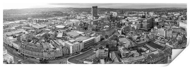 Sheffield Skyline Black and White Print by Apollo Aerial Photography