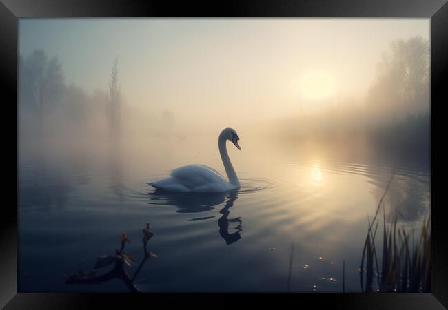 Golden Swan Framed Print by Picture Wizard