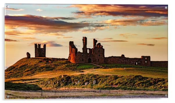 A Timeless Fortress: Dunstanburgh Castle Acrylic by Trevor Camp
