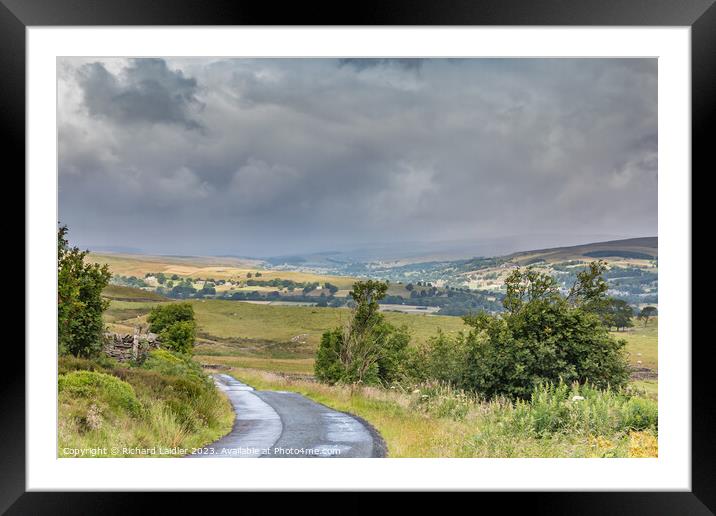 Towards Laithkirk from Bail Hill Framed Mounted Print by Richard Laidler