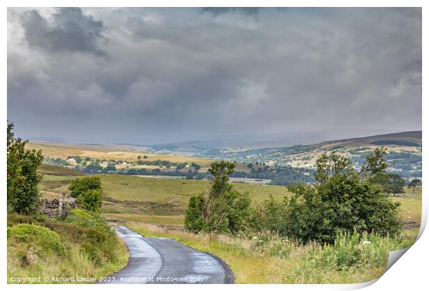 Towards Laithkirk from Bail Hill Print by Richard Laidler