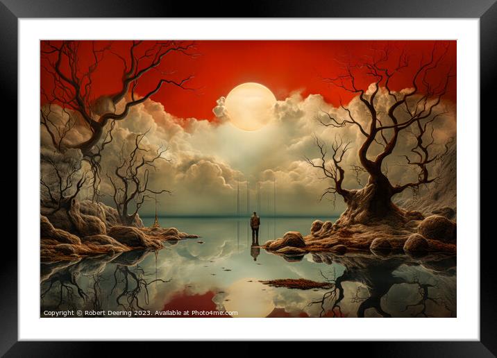 Awe-Inspiring Twilight Waters Framed Mounted Print by Robert Deering