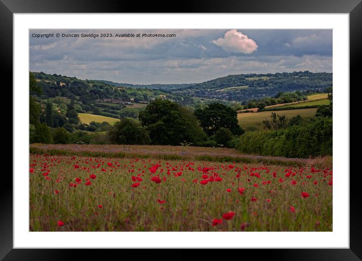 Poppy field looking towards Bathampton Framed Mounted Print by Duncan Savidge