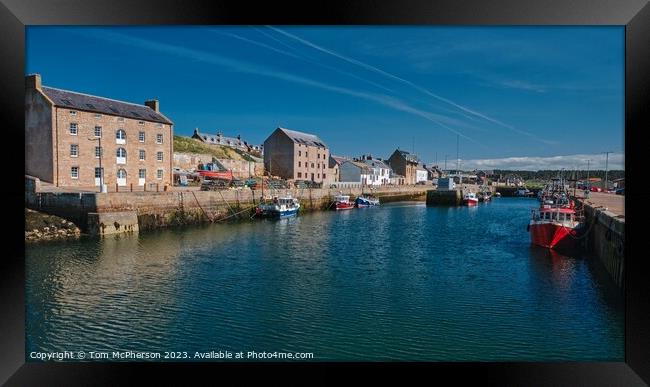 Serene Reflections at Burghead Framed Print by Tom McPherson