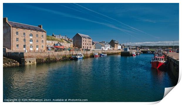 Serene Reflections at Burghead Print by Tom McPherson