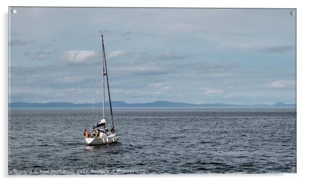 Solitary Sail: A Serene Encounter Acrylic by Tom McPherson
