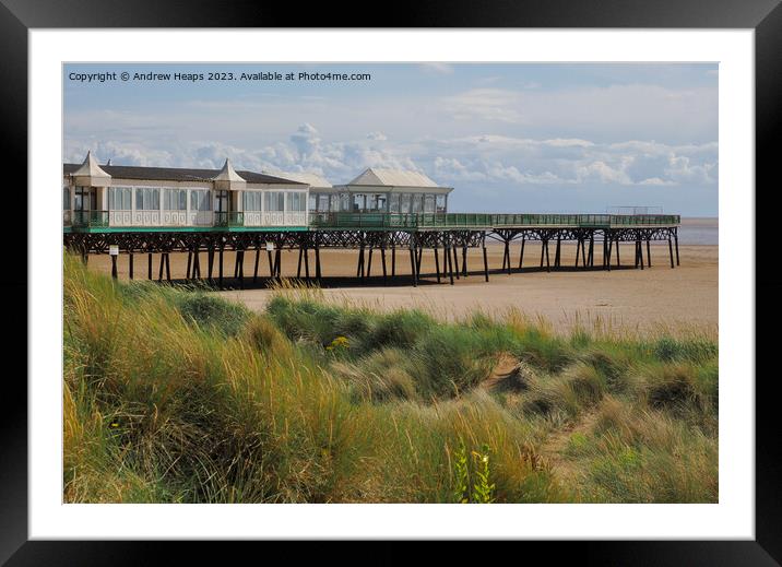 Lytham St Annes pier on summers day in HDR Framed Mounted Print by Andrew Heaps