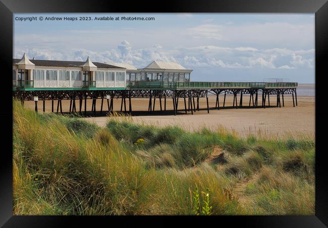 Lytham St Annes pier on summers day in HDR Framed Print by Andrew Heaps