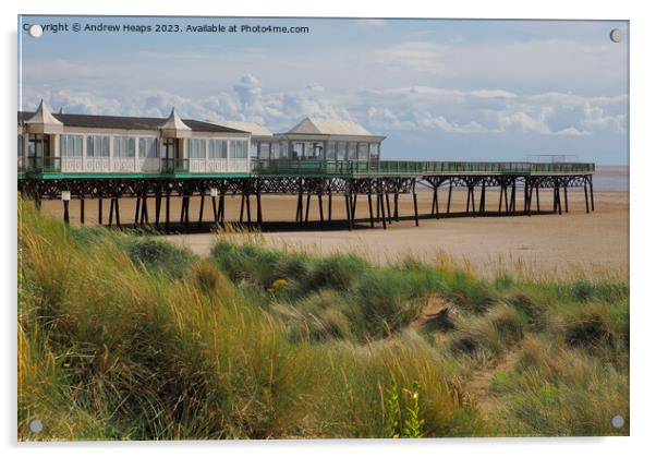 Lytham St Annes pier on summers day in HDR Acrylic by Andrew Heaps