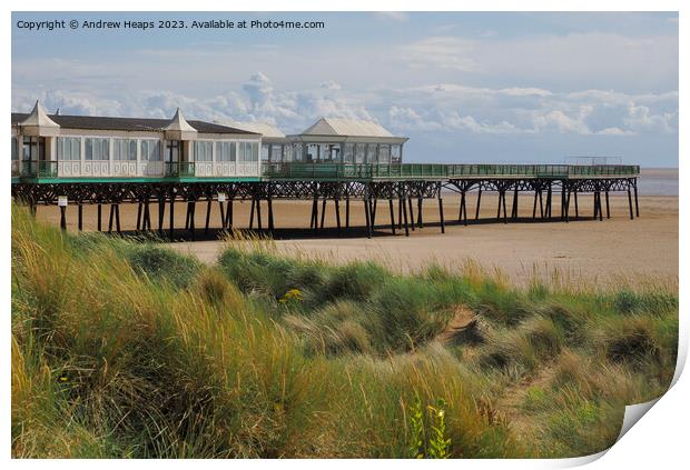 Lytham St Annes pier on summers day in HDR Print by Andrew Heaps