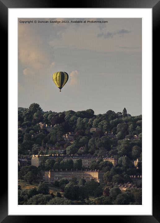 Ascent hot air balloon Bath Framed Mounted Print by Duncan Savidge
