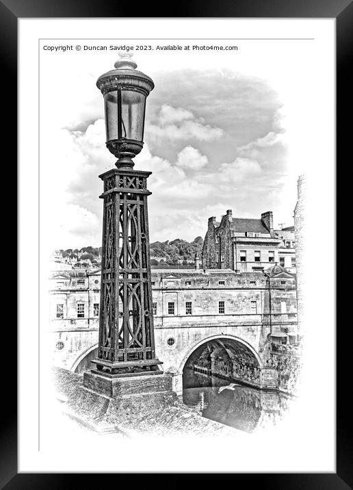 Pulteney Bridge Bath art Framed Mounted Print by Duncan Savidge