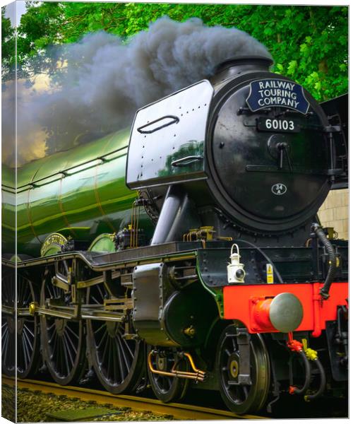 The Flying Scotsman - 60103 passing through Laurencekirk Station  Canvas Print by DAVID FRANCIS