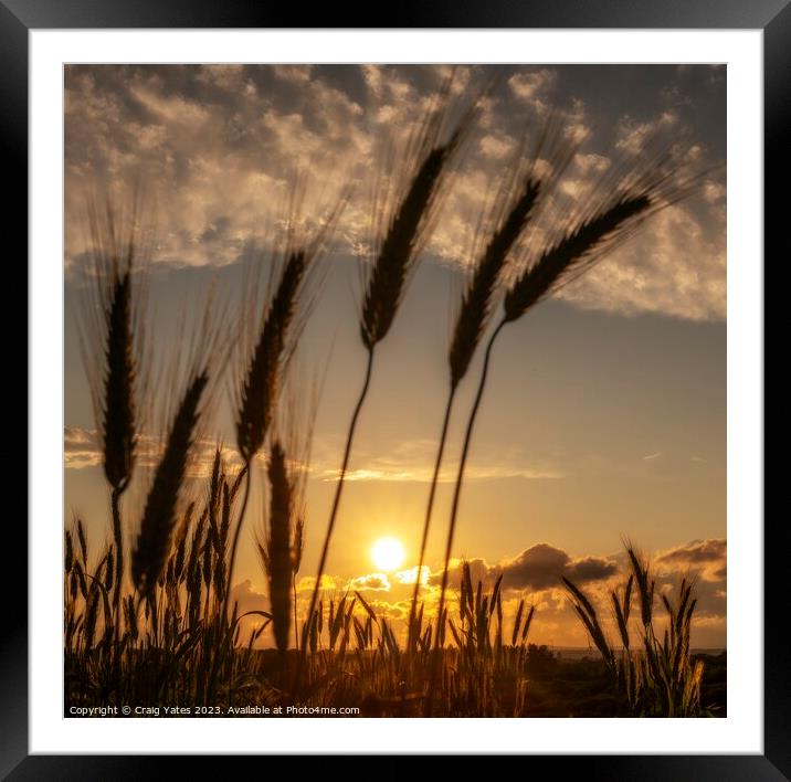 Sunset Over A Farmers Field. Framed Mounted Print by Craig Yates