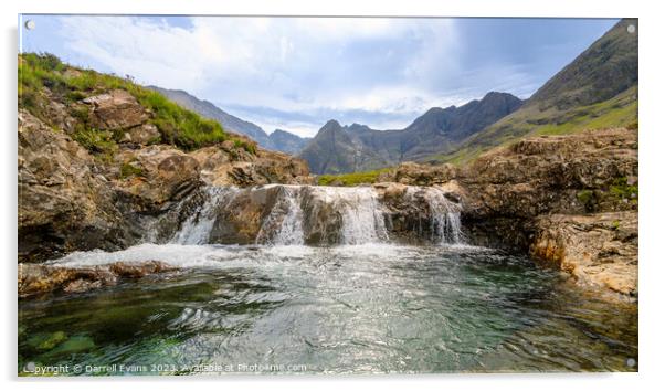 Fairy Pools and Cuillin  Acrylic by Darrell Evans
