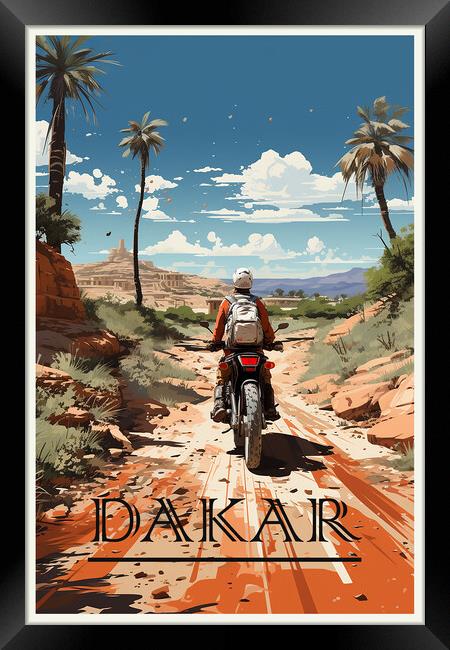 Dakar Rally Travel Poster Framed Print by Steve Smith