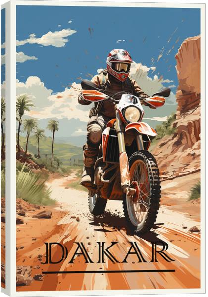 Dakar Rally Travel Poster Canvas Print by Steve Smith