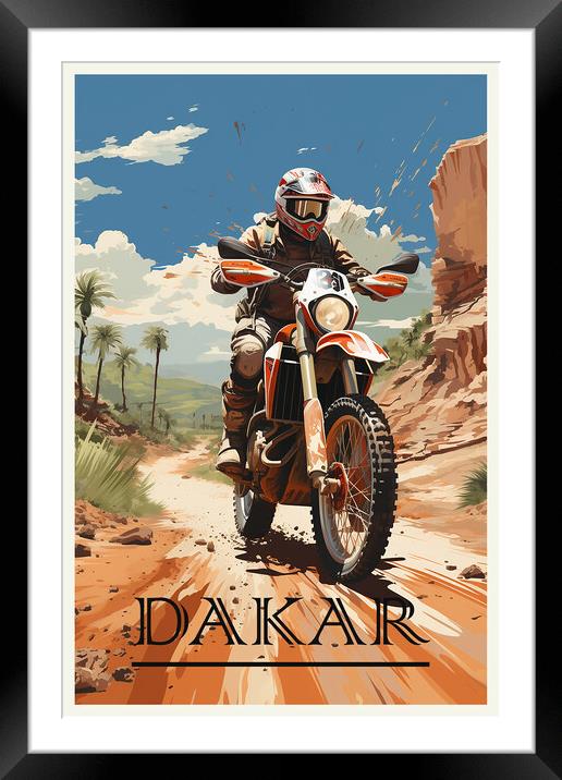Dakar Rally Travel Poster Framed Mounted Print by Steve Smith