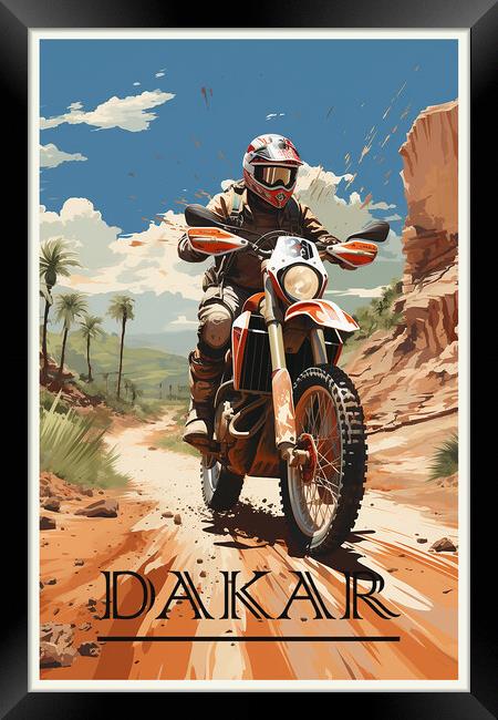 Dakar Rally Travel Poster Framed Print by Steve Smith