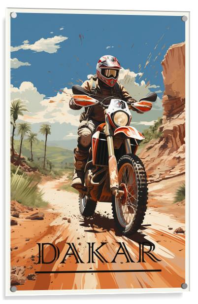 Dakar Rally Travel Poster Acrylic by Steve Smith
