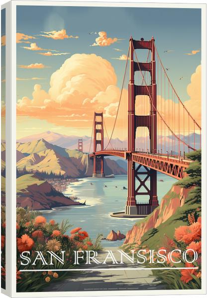 San Fransisco Travel Poster Canvas Print by Steve Smith