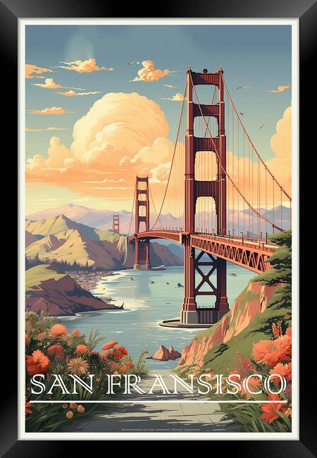 San Fransisco Travel Poster Framed Print by Steve Smith