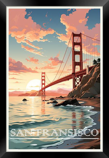San Fransisco Travel Poster Framed Print by Steve Smith
