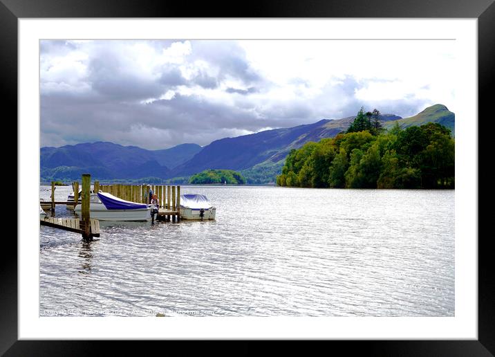 Dramatic Storm Clouds Engulfing Derwentwater Lake Framed Mounted Print by john hill