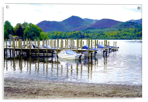Serene Pillars Embracing Dewentwater's Symphony Acrylic by john hill