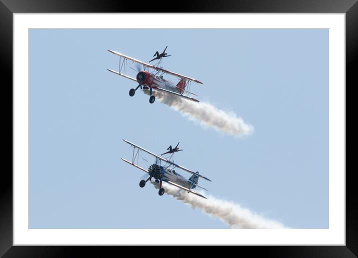 AeroSuperBatics Wingwalkers Framed Mounted Print by J Biggadike