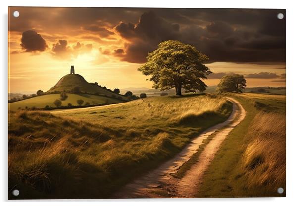 Glastonbury Tor Acrylic by Picture Wizard