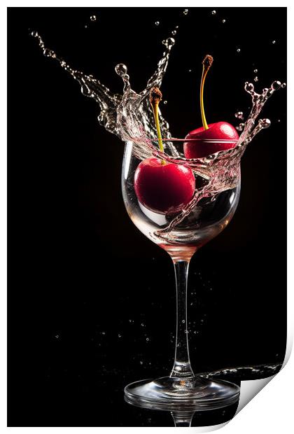 Cherry Splash 2 Print by Picture Wizard