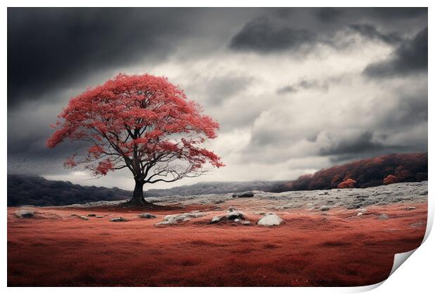 The Scarlet Tree Print by Picture Wizard