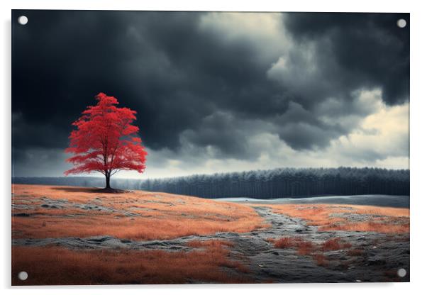 The Red Tree Acrylic by Picture Wizard