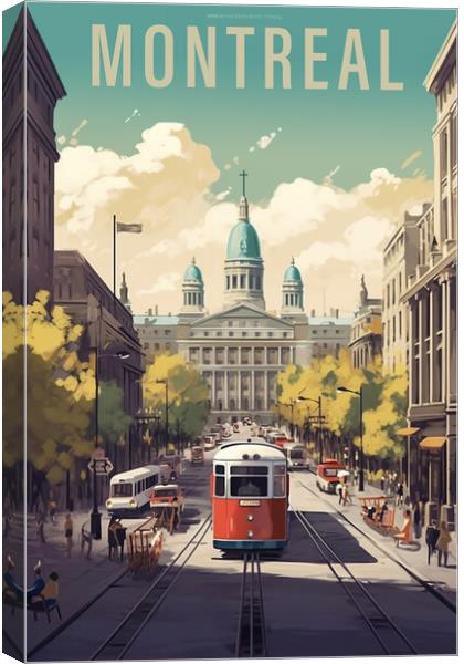 Montreal 1950s Travel Poster Canvas Print by Picture Wizard