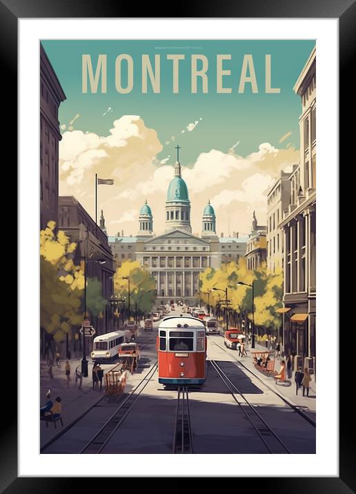 Montreal 1950s Travel Poster Framed Mounted Print by Picture Wizard