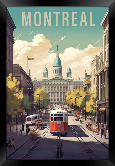 Montreal 1950s Travel Poster Framed Print by Picture Wizard