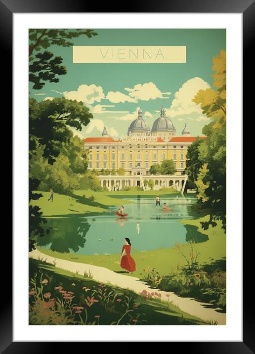 Vienna 1950s Travel Poster Framed Mounted Print by Picture Wizard