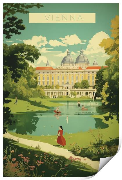 Vienna 1950s Travel Poster Print by Picture Wizard