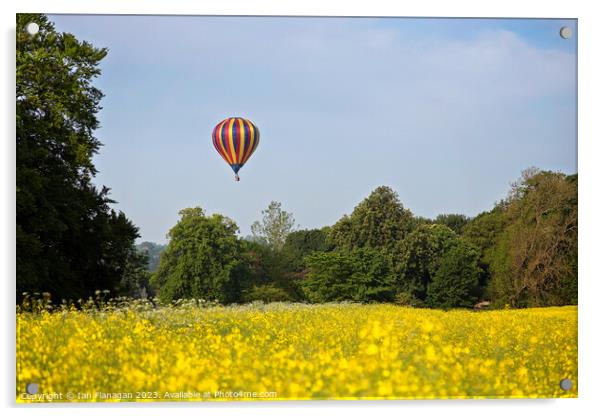 "Serenity Soaring: Hot Air Balloon Gracefully Floa Acrylic by Ian Flanagan