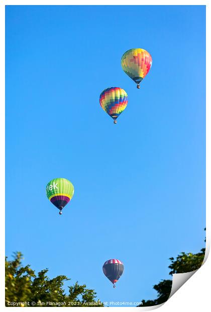 Vibrant Hot Air Balloons Print by Ian Flanagan