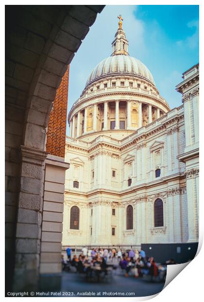 Dome of St Paul's Cathedral from St Paul's Churchyard- London, UK Print by Mehul Patel