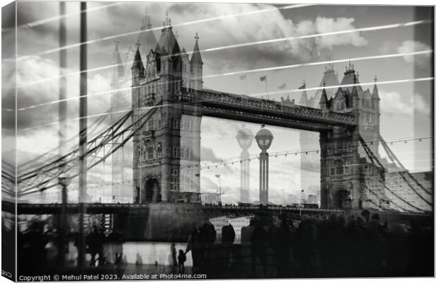 Reflection of Tower Bridge on glass building on so Canvas Print by Mehul Patel