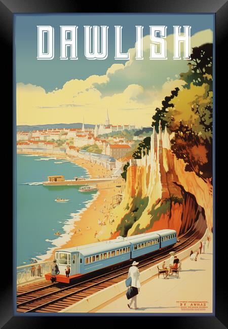 Dawlish 1950s Travel Poster Framed Print by Picture Wizard
