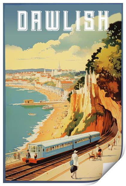 Dawlish 1950s Travel Poster Print by Picture Wizard