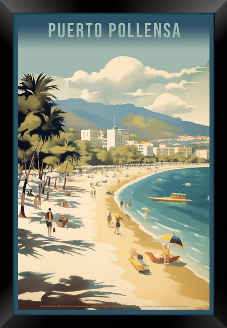 Puerto Pollesa 1950s Travel Poster Framed Print by Picture Wizard