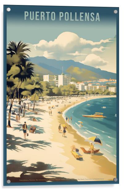 Puerto Pollesa 1950s Travel Poster Acrylic by Picture Wizard